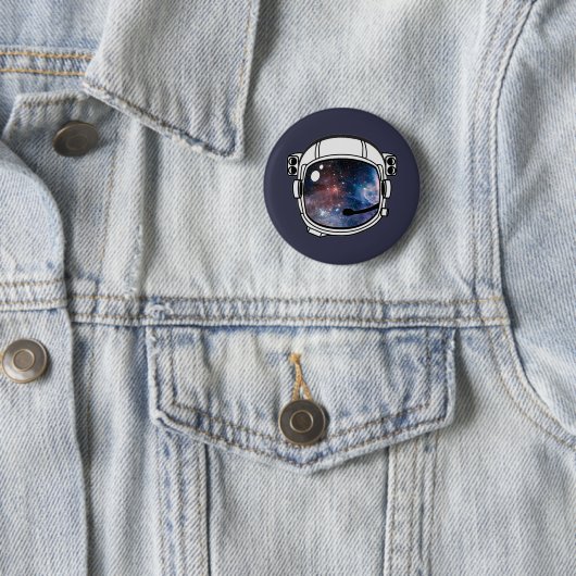 Space Astronaut Helmet Ronde Button 5,7 Cm (In situ)