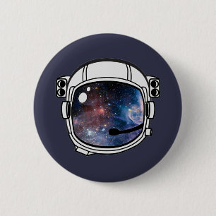 Space Astronaut Helmet Ronde Button 5,7 Cm