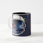 Space Astronaut Helmet Tweekleurige Koffiemok (Voorkant links)