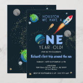 Space Astronaut Kinder kleurrijke leuke verjaardag Kaart (Voorkant / Achterkant)