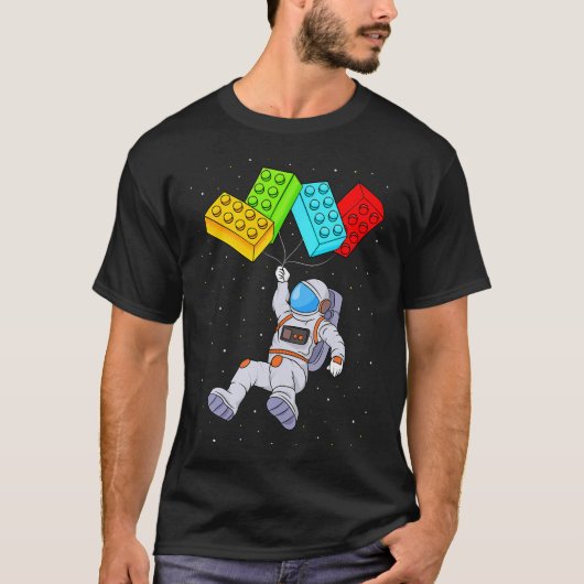 Space Astronaut Master Builder Boys Kinder gebouw T-shirt (Voorkant)