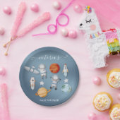 Space Astronaut Mobile Baby shower Papieren Bordje (Feest)