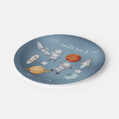 Space Astronaut Mobile Baby shower Papieren Bordje (Gekanteld)