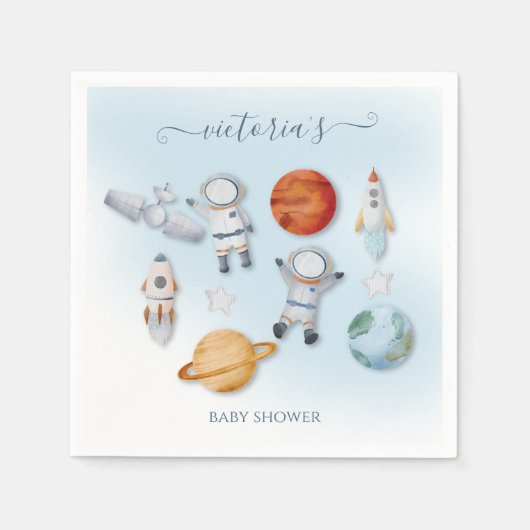 Space Astronaut Mobile Baby shower Servet (Voorkant)