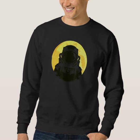 Space Astronaut Moon Sunset  Retro Trui (Voorkant)