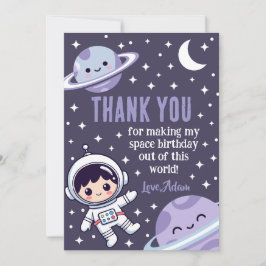 Space Astronaut | Outer Space Galaxy Planets Stars Bedankkaart