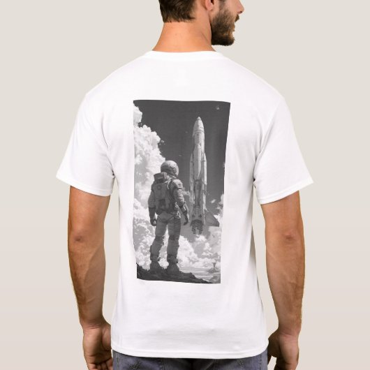 Space Astronaut over-de-schouder geschoten T-shirt (Achterkant)