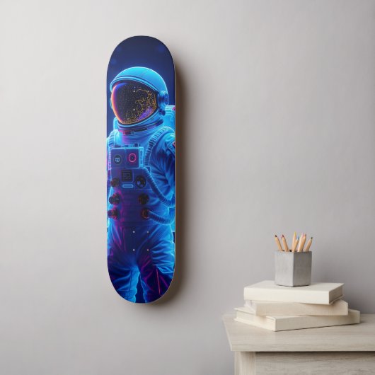 Space Astronaut Persoonlijk Skateboard (Muurkunst)