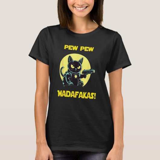 Space Astronaut Pew Madafakas Bombay Cat T-shirt (Voorkant)