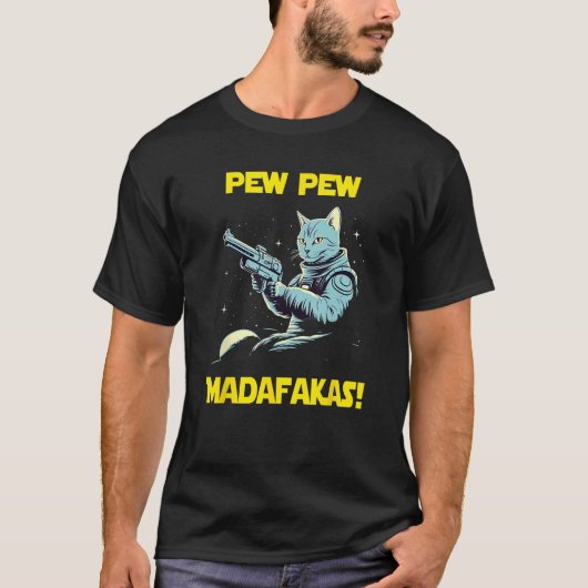 Space Astronaut Pew Madafakas Egyptian Mau Cat T-shirt (Voorkant)