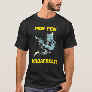 Space Astronaut Pew Madafakas Egyptische Mau Cat T-shirt