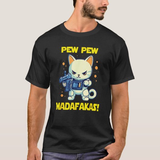 Space Astronaut Pew Madafakas Maneki Neko Cat 1 T-shirt (Voorkant)