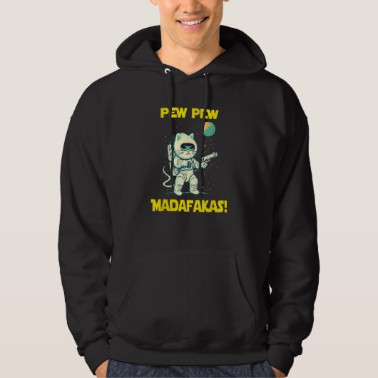 Space Astronaut Pew Madafakas Ragamuffin Cat Hoodie (Voorkant)