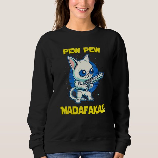 Space Astronaut Pew Madafakas Tonkinese Cat Trui (Voorkant)