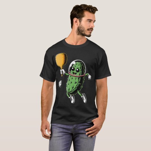 Space Astronaut Pickle Playing Pickleball Pickle B T-shirt (Voorkant volledig)