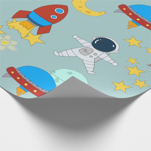 Space Astronaut Planet Cadeaupapier (Hoek)