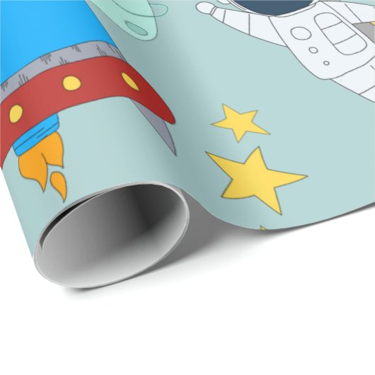 Space Astronaut Planet Cadeaupapier (Rol Hoek)