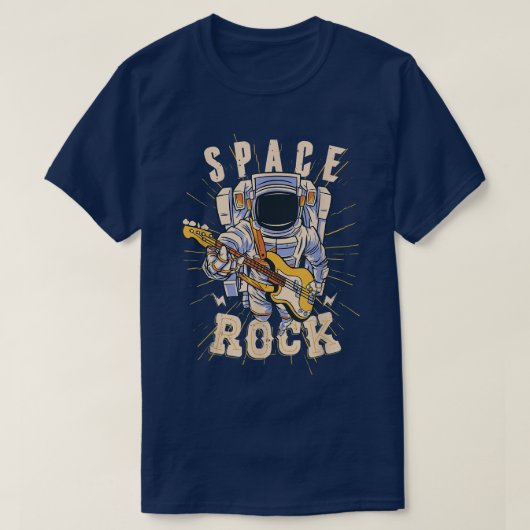 Space Astronaut Playing Guitar Astronomy Electric T-shirt (Design voorkant)