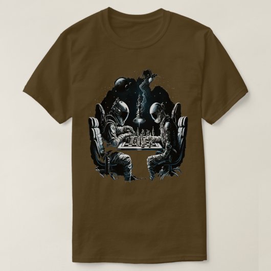Space Astronaut Plays Chess Astronomy Spaceman 1 T-shirt (Design voorkant)