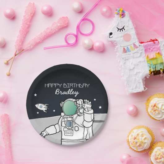 SPACE ASTRONAUT ROCKET BIRTHDAY PARTY PAPIEREN BORDJE (Feest)