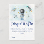 Space Astronaut Rocket Luier Raffle Baby shower Informatiekaartje (Voorkant)