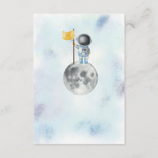 Space Astronaut Rocket Luier Raffle Baby shower Informatiekaartje (Achterkant)