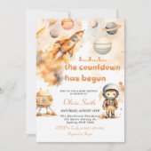 Space Astronaut Rocket Planets Boy Baby shower Kaart (Voorkant)