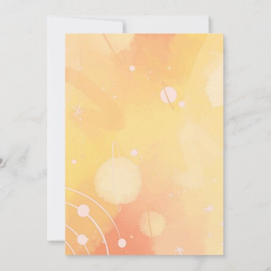 Space Astronaut Rocket Planets Boy Baby shower Kaart (Achterkant)