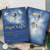 Space Astronaut Rockets Diaper Raffle Baby shower Informatiekaartje
