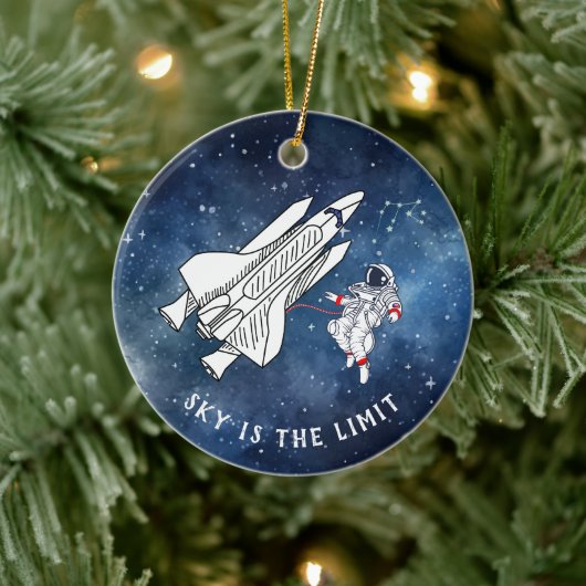 Space Astronaut Ruimteschip Astronomie Club Kerst Keramisch Ornament (Boom)