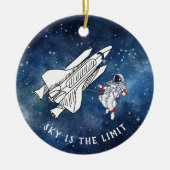 Space Astronaut Ruimteschip Astronomie Club Kerst Keramisch Ornament (Voorkant)