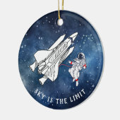 Space Astronaut Ruimteschip Astronomie Club Kerst Keramisch Ornament (Links)
