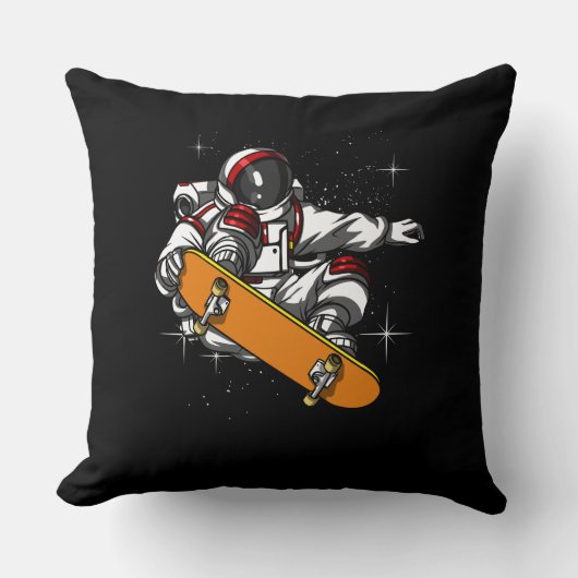 Space Astronaut Skateboarden Cosmic Kussen (Voorkant)