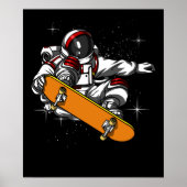 Space Astronaut Skateboarden Cosmic Poster (Voorkant)