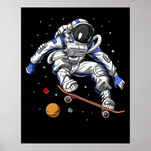 Space Astronaut skateboarden Poster (Voorkant)