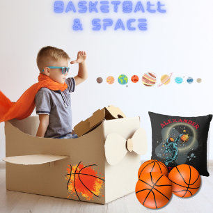 Space Astronaut Slamdunk Cool Kinder Basketball Te Kussen