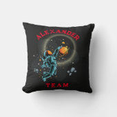 Space Astronaut Slamdunk Cool Kinder Basketball Te Kussen (Voorkant)