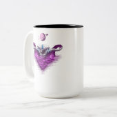 Space Astronaut Swimmer Tweekleurige Koffiemok (Voorkant links)