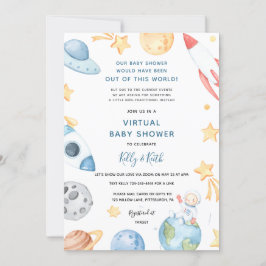 Space Astronaut Virtual Baby shower-uitnodiging Kaart