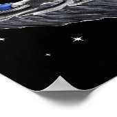 Space Astronaut Walking Alien Hond Poster (Hoek)