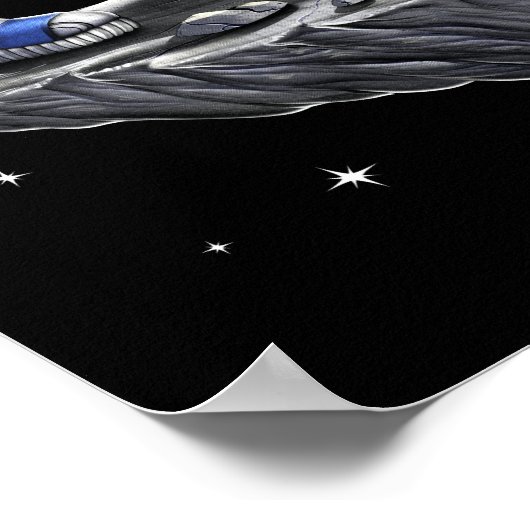 Space Astronaut Walking Alien Hond Poster (Hoek)