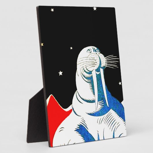 Space Astronaut Walrus Fotoplaat (Zijkant)