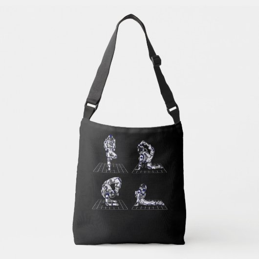 Space Astronaut Yoga Poses Crossbody Tas (Voorkant)