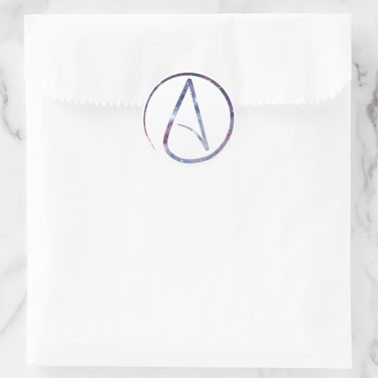 Space Atheïst Symbool Ronde Sticker (Tas)