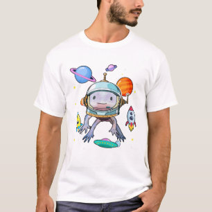 Space Axolotl Kinder Salamander Mexicaanse walvis T-shirt
