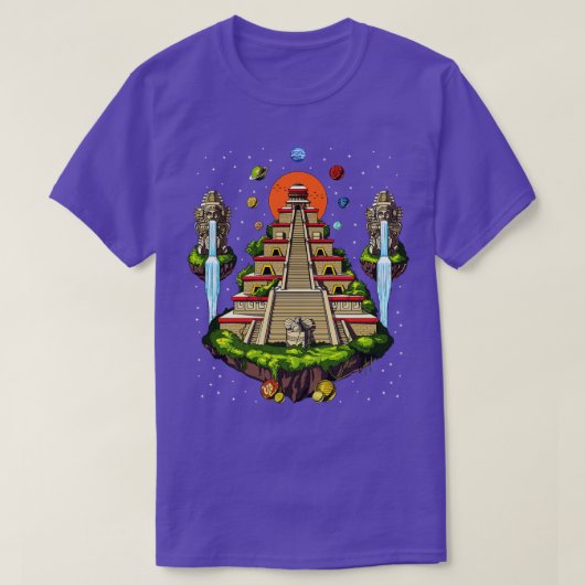 Space Aztec Piramide T-shirt (Design voorkant)