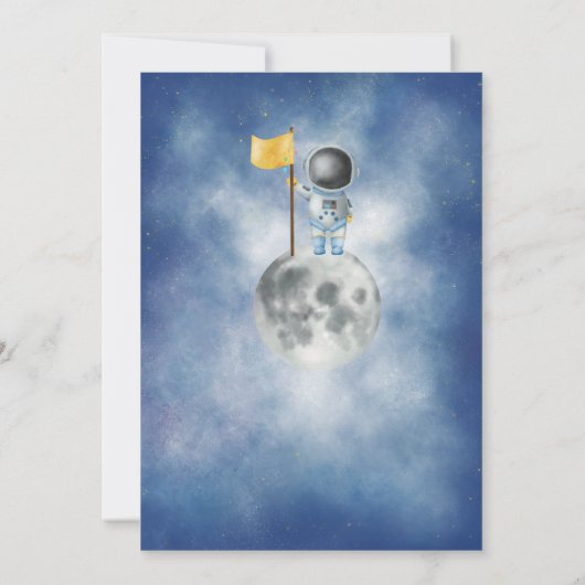 Space baby Astronaut Boy raketster Dank u wel Kaart (Achterkant)