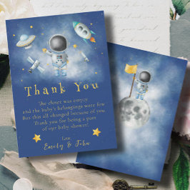 Space baby Astronaut Boy raketster Dank u wel Kaart