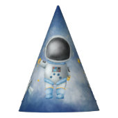 Space baby Astronaut Boy raketten met ster Birthda Feesthoedjes (Voorkant)
