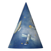 Space baby Astronaut Boy raketten met ster Birthda Feesthoedjes (Links)